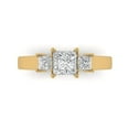 thumbnail image 1 of Three-Stone Engagement Ring for Women - 1.11ct Moissanite in 18K Yellow Gold Promise Ring, 1 of 6