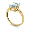 thumbnail image 1 of 1.11ct Princess Cut Blue Natural Sky Blue Topaz 18k Yellow Gold Engraving Statement Bridal Wedding 3 stone Designer Ring Size 4.25, 1 of 7