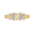 thumbnail image 1 of 1.11ct Princess Cut Brown Natural Morganite 18k Yellow Gold Engraving Statement Bridal Wedding Three-Stone Designer Ring Size 10.5, 1 of 5