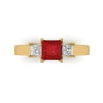 thumbnail image 1 of Clara Pucci 14K Yellow Gold 1.11ct Ruby Three-Stone Ring for Women, 1 of 8