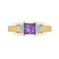 thumbnail image 1 of Clara Pucci 14K Yellow Gold Solid Gold Alexandrite Three-Stone Anniversary Ring for Women - 1.11 cttw Princess Cut, 1 of 8