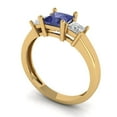 thumbnail image 1 of 1.11ct princess cut blue tanzanite 14k yellow gold 3 stone Bridal Wedding Engagement Promise Anniversary Ring for Women size 8.25, 1 of 7