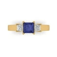 thumbnail image 1 of Clara Pucci 14K Yellow Gold Solid Gold Tanzanite Three-Stone Anniversary Ring for Women - 1.11 cttw Princess Cut, 1 of 8