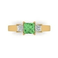thumbnail image 1 of Clara Pucci 14K Yellow Gold Solid Gold Green Three-Stone Anniversary Ring for Women - 1.11 cttw Princess Cut, 1 of 8