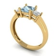 thumbnail image 1 of 1.11ct princess cut natural sky blue topaz 14k yellow gold 3 stone Bridal Wedding Engagement Promise Anniversary Ring for Women size 5.75, 1 of 7