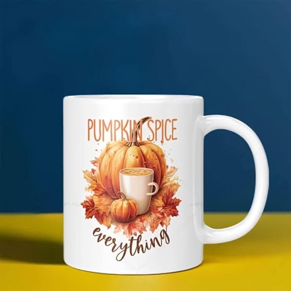 1 11oz Fun Coffee Mug Pumpkin Spice Flavor Ideal Hot and Cold Drinks Home Use Outdoor Activities Camping Birthdays Christmas and Thanksgiving Gifts