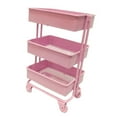 thumbnail image 1 of 1:12 3 Tier Storage Shelf w/ Dollhouse Furniture Kitchen Room Pink, 1 of 6
