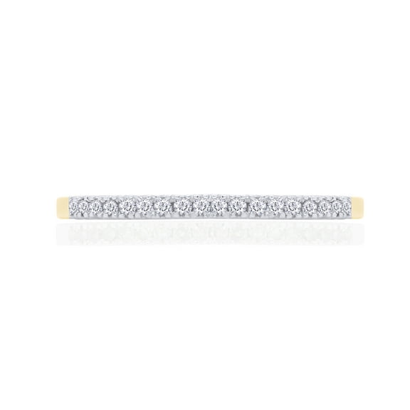 1/12 CT Round Cut Natural White Diamond Half Eternity Stackable Ring For Women In 10K Solid Yellow Gold (Color: I-J, Clarity: I2-I3, 0.08 Cttw) -8