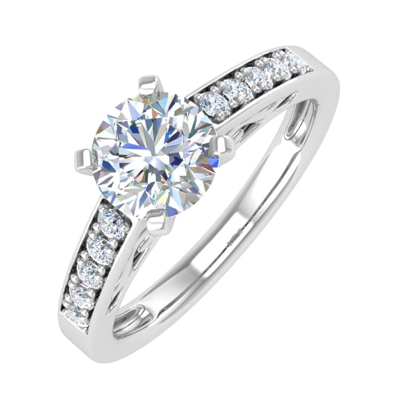 1.12 Carat Diamond Engagement Ring in 14K White Gold (Ring Size 5.75)