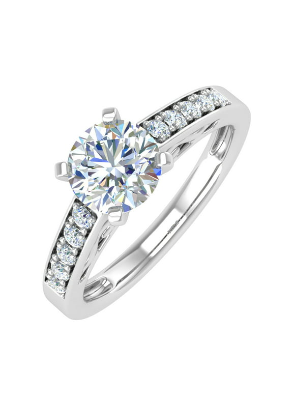 1.12 Carat Diamond Engagement Ring in 14K White Gold (Ring Size 7) (I1-I2 Clarity)