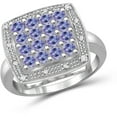 thumbnail image 1 of 1.12 Carat T.G.W. Tanzanite Gemstone and 1/20 Carat T.W. White Diamond Sterling Silver Square Ring, 1 of 1