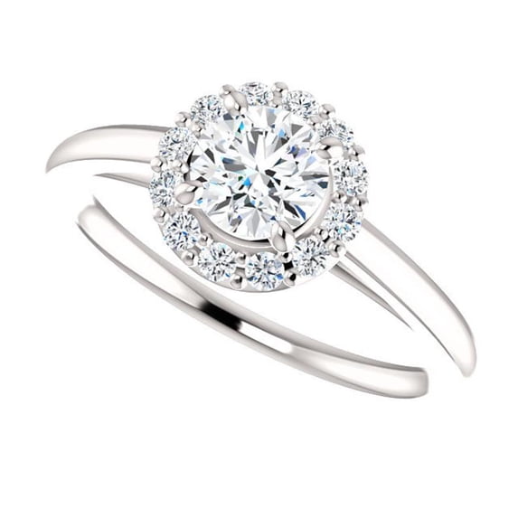 1.12 Ct Brilliant Cut Round Natural Moissanite Diamond Wedding Rings for her Fine 14K White Gold