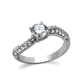 thumbnail image 1 of 1.12 Ct Round Cut Zirconia Stainless Steel Curved Engagement Ring Womens Size 10, 1 of 5