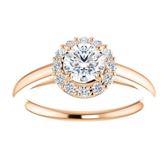 1.12 Ct Stunning Solitaire Round Natural Moissanite Diamond Wedding Rings for Women Solid 14K Rose Gold