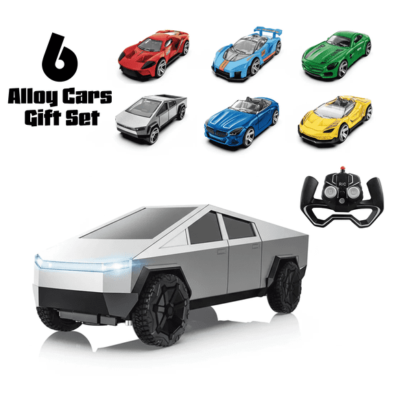 1:12 Cybertruck RC Cars Super Bundle (7-in-1 pack), 4WD Dual-Motor High-Speed All-Terrain Vehicle with LED Lights - Cool Toy Gift for Kids