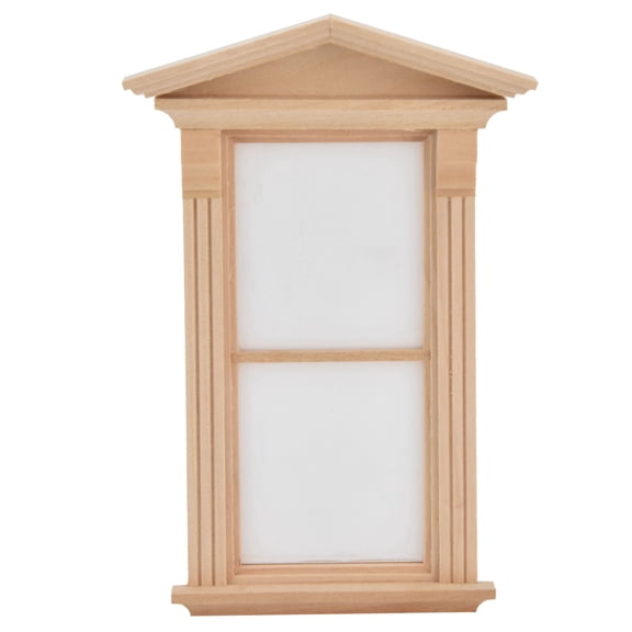 1:12 Doll Accessories Wooden Unpainted Steepletop Door Window Miniature Decoration Accessories For Boys Girls 3-6 Year Old