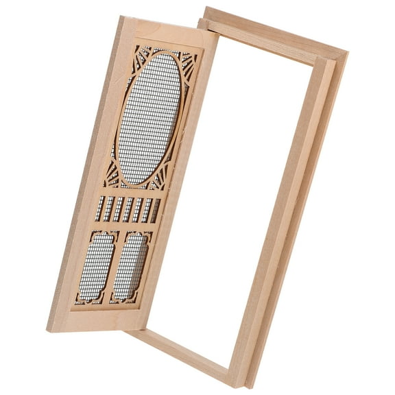 Miniature Hollow Wooden Door for Doll House Assorted Color Home Decor Accessory 3.5 x 1.5 inches