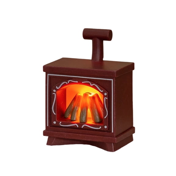 1/12 Doll House Fireplaces Lamp with Life like Flickering LED Flame Effect Scene Display Accessory Minaiture Furniture
