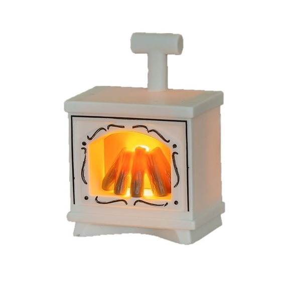 1/12 Doll House Fireplaces Lamp with Life like Flickering LED Flame Effect Scene Display Accessory Minaiture Furniture