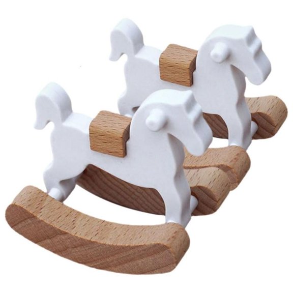 1/12 Doll House Rocking Horse Wooden Furniture Model Figurine For Scene Display