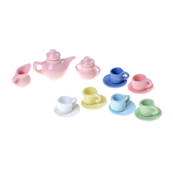 1:12 Doll House Tableware Porcelain Miniature Tea Sets Mini Teapot Coffee Set Wholesale