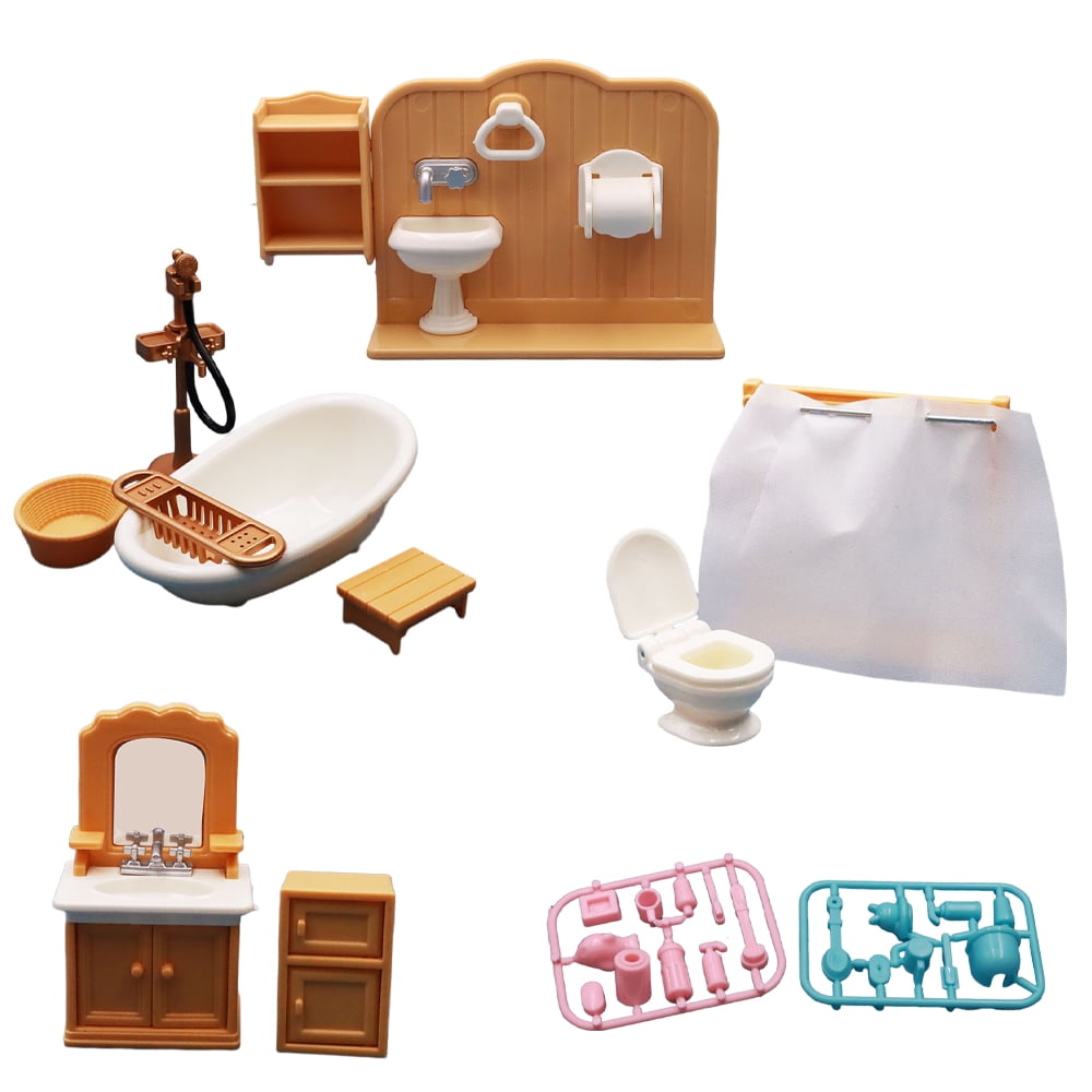 112 Dollhouse Bathroom Set Miniature Furniture for Kids' Pretend
