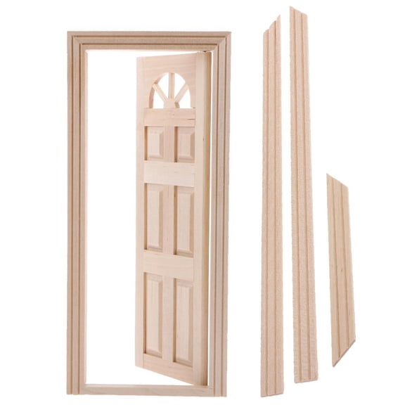 1:12 Dollhouse Door Miniature Furniture Wooden Doors for DIY Scene Doll Home Furniture Craft