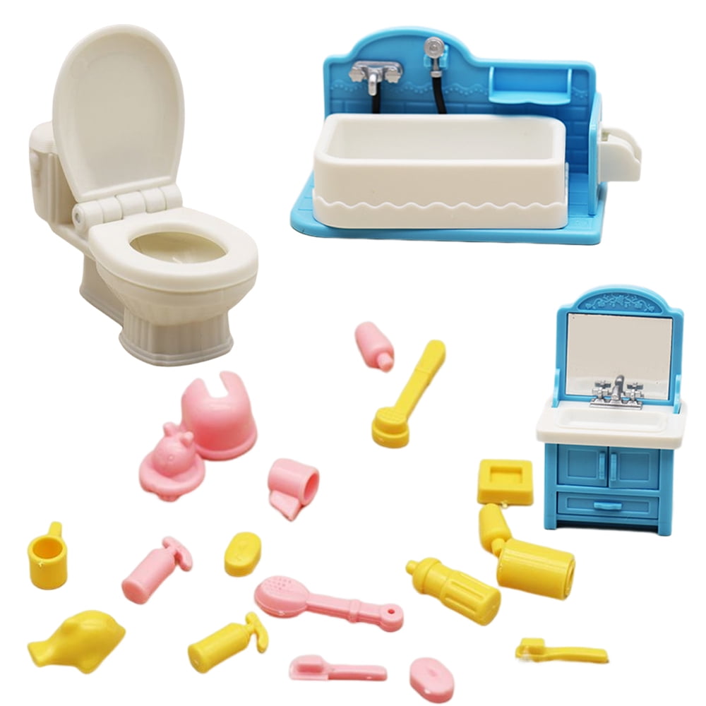 112 Dollhouse Furniture Bathroom Set, Miniature Doll House Accessories