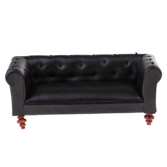 1/12 Dollhouse Furniture Long Sofa Couch Miniature Model Sitting Room Accessories Decoration