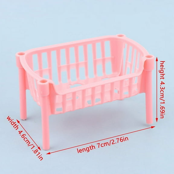 1/12 Dollhouse Mini Food Fruit Storage Baskets Dolls House Stackable Basket Dollhouse Decoration Accessories