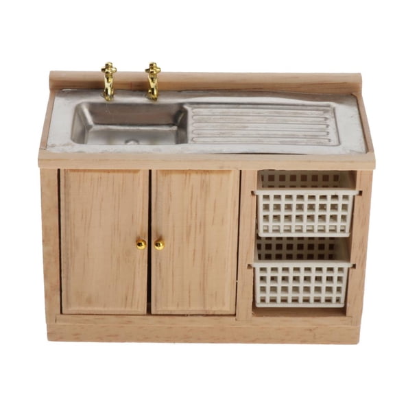 1:12 Dollhouse Mini Furniture Kitchen Cupboard Bathroom Wash Basin Cabinet Toys