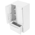 thumbnail image 1 of 1:12 Dollhouse Mini Furniture Model Kitchen Scene White Silver Gray Double Door Refrigerator (white) Pretend Wooden, 1 of 1
