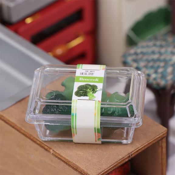 1/12 Dollhouse Mini Supermarket Vegetable Fruit Model With Clear Box Dollhouse Simulated Food Decoration Dolls House Accessories