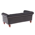 thumbnail image 1 of 1/12 Dollhouse Miniature Black Leather Long Sofa Bedroom Furniture Accessory, 1 of 6
