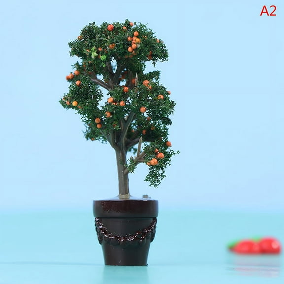 1:12 Dollhouse Miniature Potted Fruit Trees Simulation Potted Plants Doll Decor