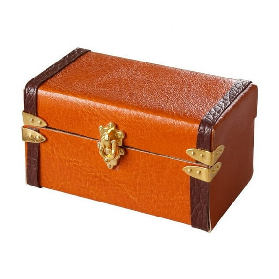 1:12 Dollhouse Miniature Suitcase Vintage Leather Luggage Box Storage Box Home Model Decor Toy Doll House Accessories