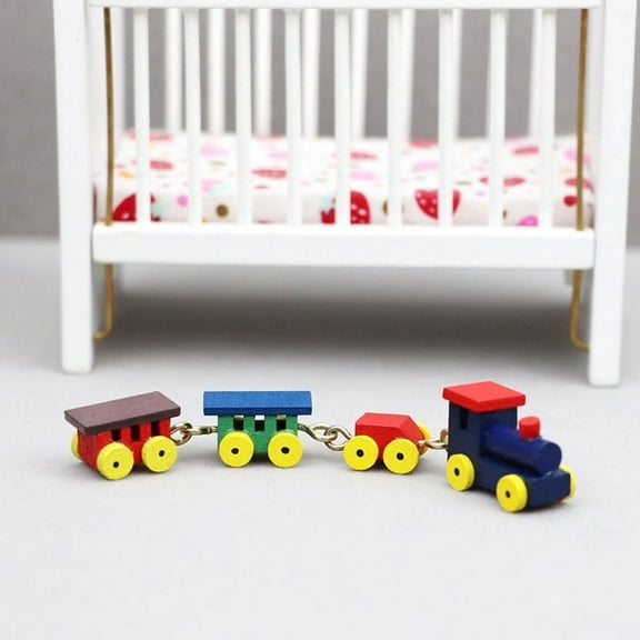 1:12 Dollhouse Miniature Train Ornament Home Model Decor Kid Pretend Play Toy
