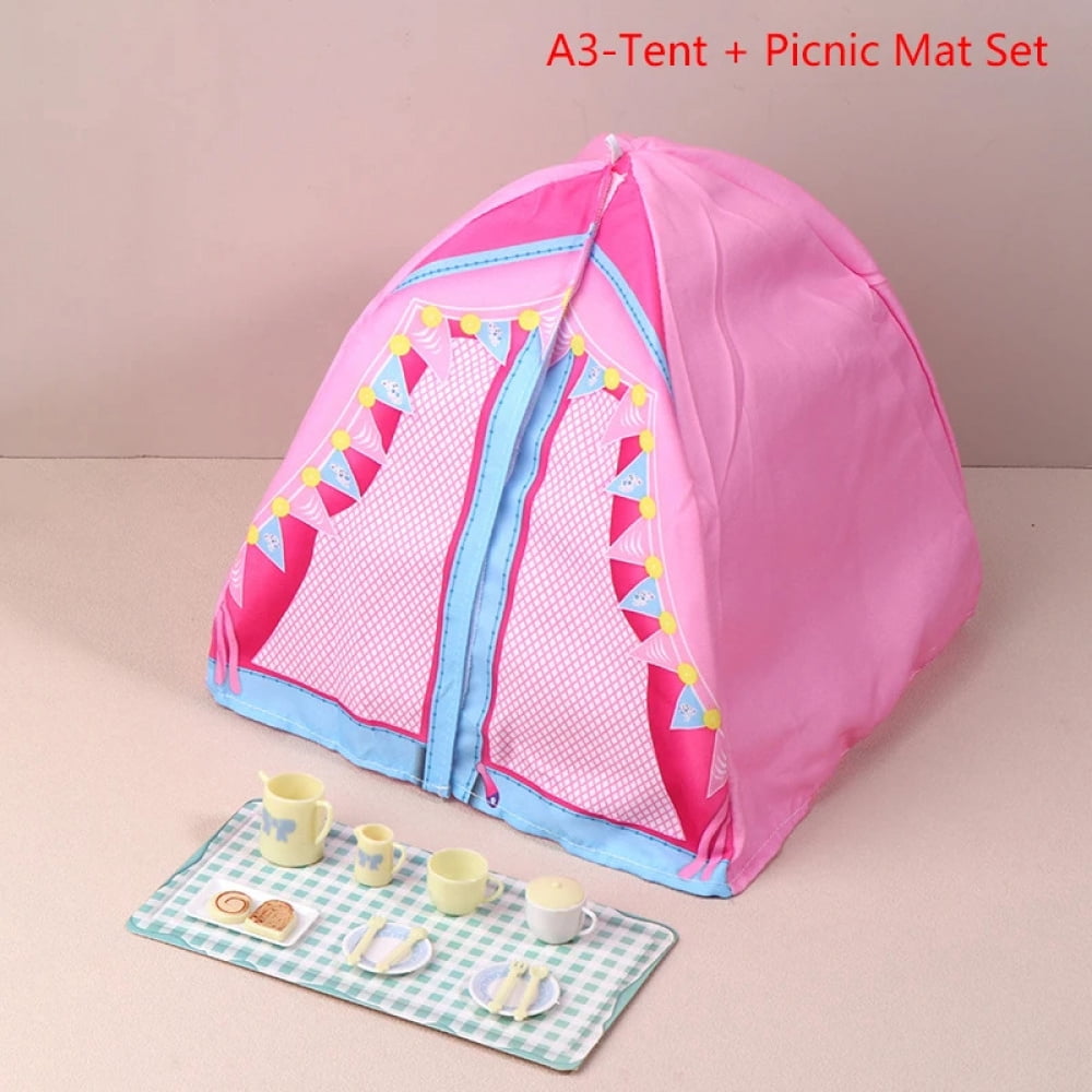 1/12 Dollhouse Simulated Tent Camping Kit Dollhouse Outdoor Picnic ...