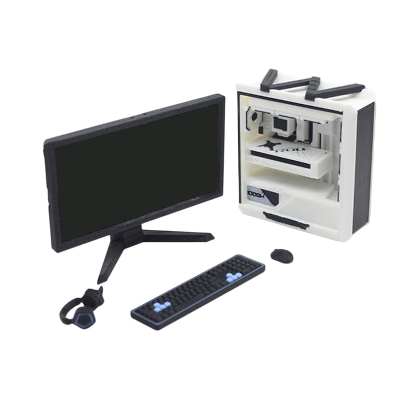1/12 Dollhouse Study Room Esports Games Computer Keyboard Set Desk ...