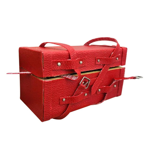 1/12 Dollhouse Vintage Wood Treasure Chest Miniature Professional Accessory 5.7x3.2x3.2cm