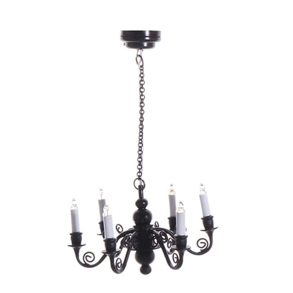1/12 Dollhouses Miniature Chandelier Simulation Ceiling Lamp with Lamp for Craft Model Project Scene Displaying