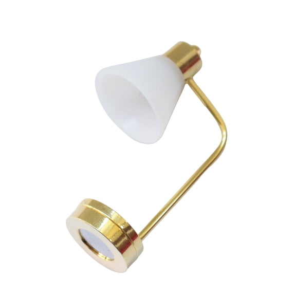 1/12 Dollhouses Miniature LED Desk Lamp with White Shade Elegant Table Light Dollhouses Furniture Decoratvie Accessory