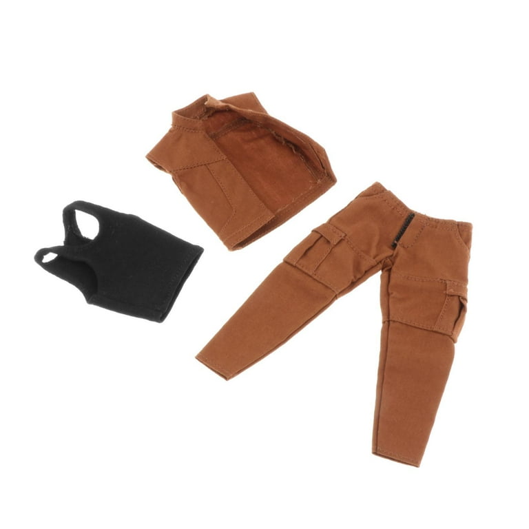 1/12 Vest + Jacket + Pants Suit For MEZCO 6 Male Slim Action Figure Body  Doll 