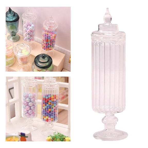 1/12 Dolls Scene Mini Miniature Candy Jars, Dollhouse Spices Bottles Cans Simulation Kitchen Pot for Ob11 Dolls Toy Furniture Decor Ornament 2.1cm x 7.7cm