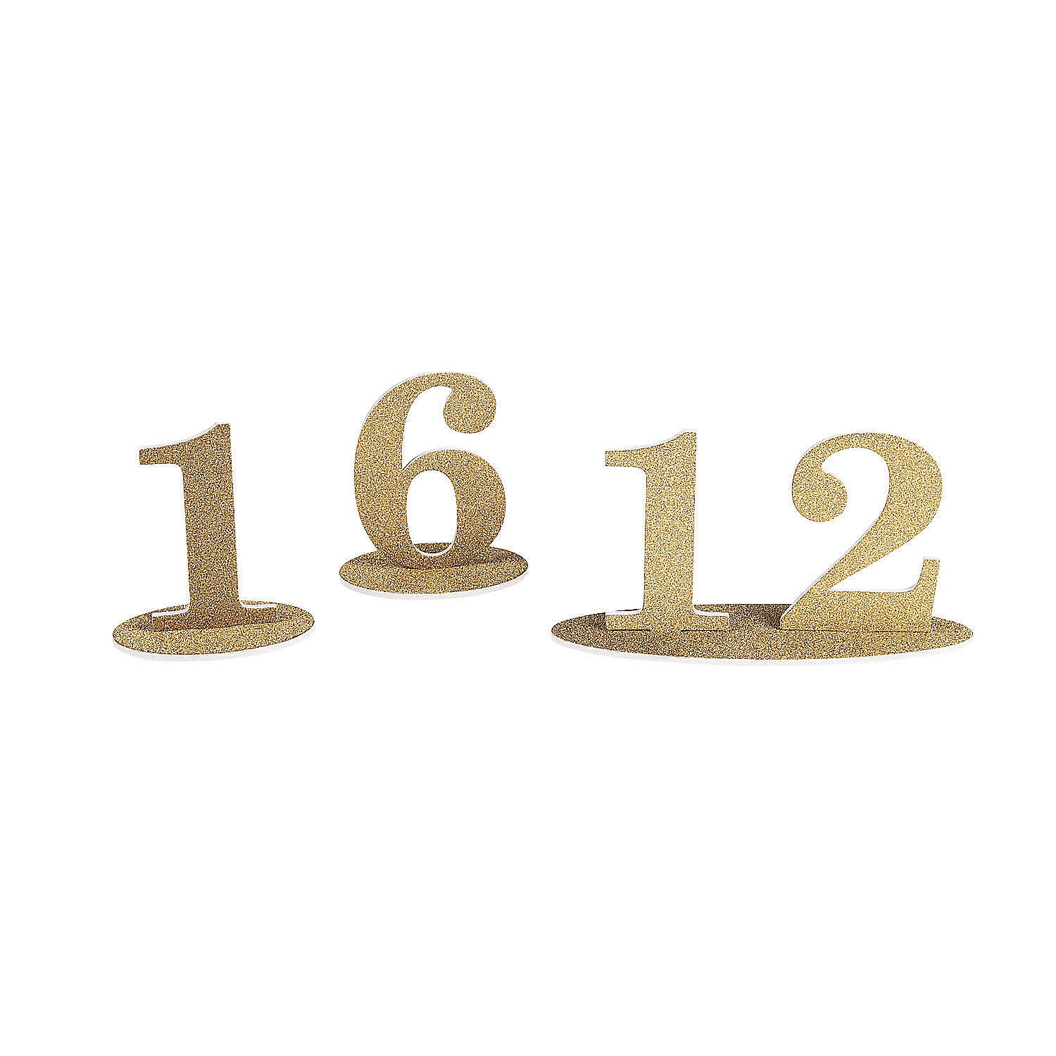 Gold Table Numbers 1-12 - Wooden Wedding & Party Decor, Elegant Table Markers For Reception, Birthday, Events (Set Of 12) 1 thumbnail image