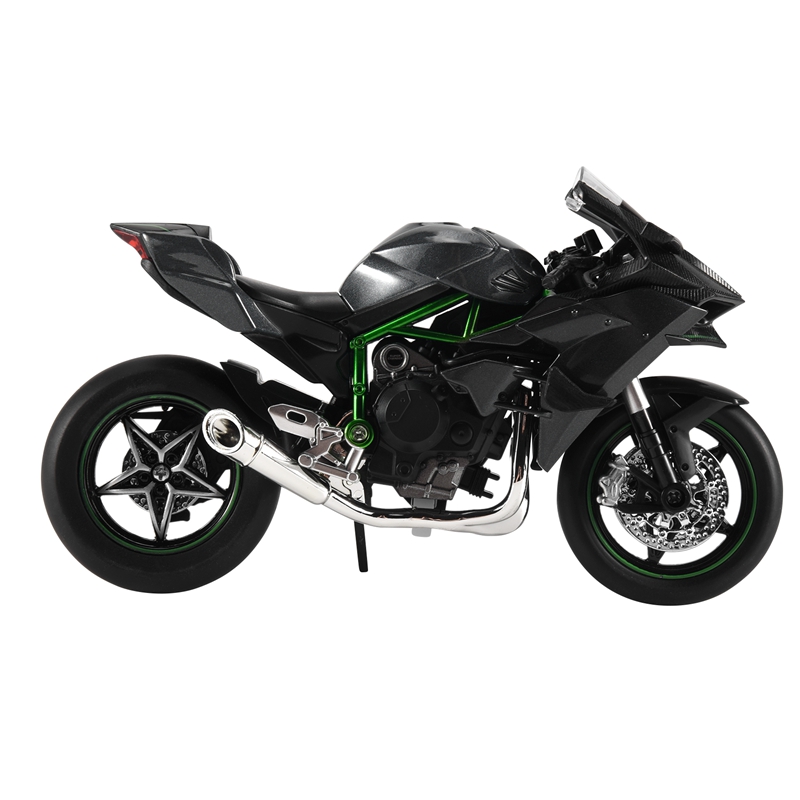 1:12 H2 R Motorcycle Diecast Alloy Model Toy Black H2R Motorbike Detachable Collection Black