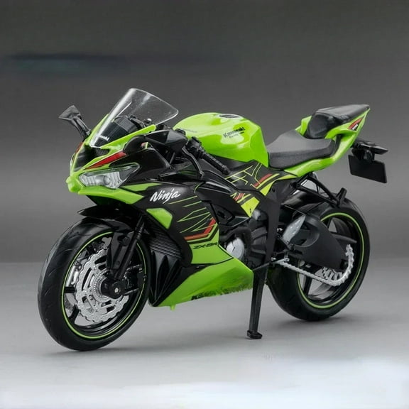 1:12 KX450 NIJIA ZX-6R Motorcycle Model Toy Diecast Alloy Car Front Wheel Steering Shock Absorption Decorative Boy Gift