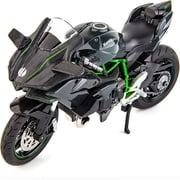 112 Kawasaki Ninja H2R Motorcycle DieCast Model, Suspension and Free Roller, Toy Car, Motorcycle Collection, Play Vehicle Gift Black