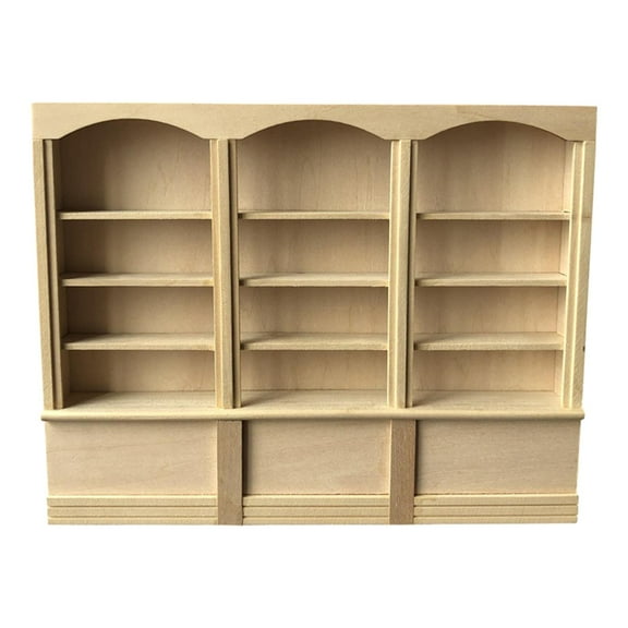 1:12 Miniature Doll Furniture, Wooden Miniature Bookshelf ,Handcrafted Model Gifts Dollhouse Furniture Accessory