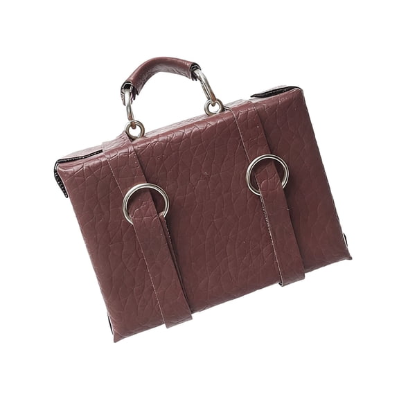 1/12 Miniature Dollhouses PU Suitcase Model With Detailed Furniture Metal PU Educational Toy